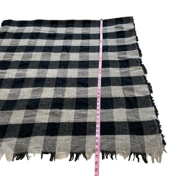 Wilfred Free Black & Grey Buffalo Plaid Wool Blanket Scarf - Picture 5 of 9